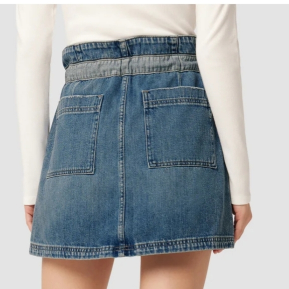 Hudson Women's Belted Cinched Waist High Waisted Jean Mini Skirt Size 25 - Picture 2 of 8